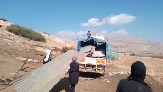Palestinians being displaced amid death threats made by Israeli settlers in Nablus area. Photo by OCHA, October 2023