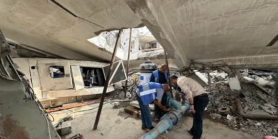 UNRWA teams repairing water infrastructure in Gaza. Photo: © November 2025 UNRWA