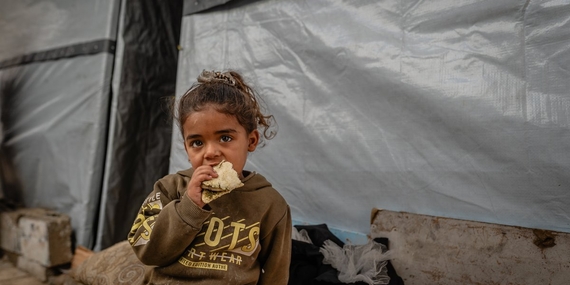 A girl in Gaza, where one in every five households still eats just one meal every day. Photo by WFP