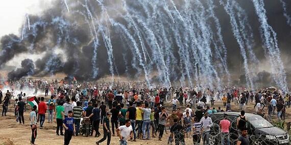 Demonstration at the fence Gaza, March 2019.