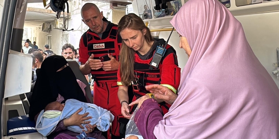 UN mission to Kamal Adwan Hospital in northern Gaza, where the World Health Organization and Cadus emergency medical team safely evaluated four critical patients and referred them to hospitals in the south, 20 April 2024. Photo by WHO
