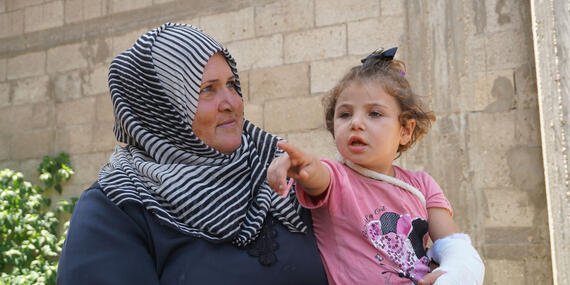 Five-year-old Ahlam needed medical treatment that is unavailable in Gaza, but her parents' exit permit application was delayed for several months, until humanitarian partners stepped in. In early August, she and her mother were in a Jerusalem hospital as hostilities escalated back home. Photo by OCHA