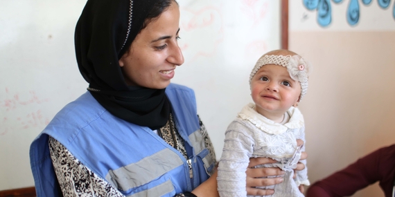 Supported by UNRWA medical staff in Gaza, nine-month-old Jamila survived pneumonia. Humanitarian support is provided despite immense challenges, including limited access, supplies, equipment and safety. Photo by UNRWA