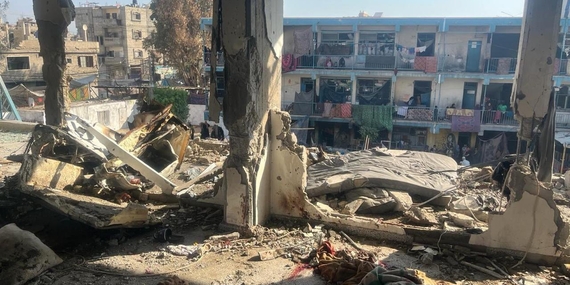 בית ספר שניזוק קשות בעזה. צילום: אונר"א