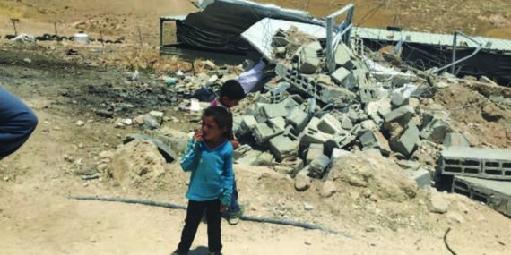 Demolition of three donated residences in Halaweh community (south Hebron) on 17 June.