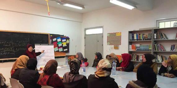 One of the meetings of the GBV Safety Audit Groups with the mothers in Fasayel Coed School on the 5th of February 2018. © Photo by AVSI One of the meetings of the GBV Safety Audit Groups with the mothers in Fasayel Coed School on the 5th of February 2018. © Photo by AVSI