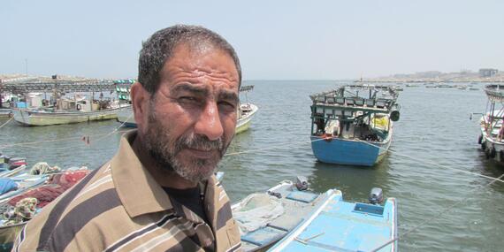 Abdallah al ‘Abasi, 53 years old, fisherman, Gaza, June 2013. © Photo by OCHA. Abdallah al ‘Abasi, 53 years old, fisherman, Gaza, June 2013. © Photo by OCHA.