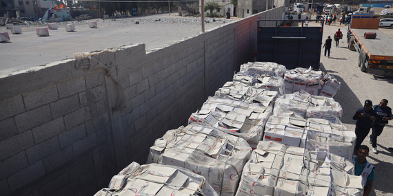 סיוע הומניטרי במעבר רפיח, 21 באוקטובר 2023. צילום: ©יוניסף / UNI456244 / אל-באבא