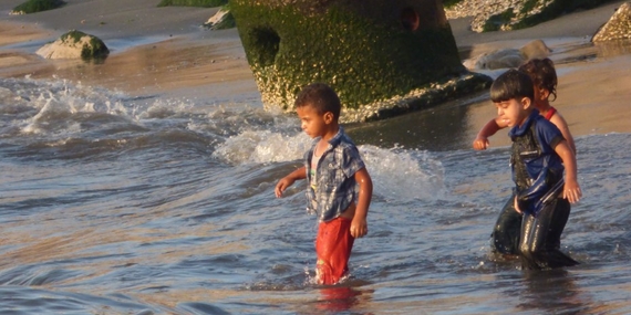 Polluted beach in Gaza city, June 2016. Photo by OCHA