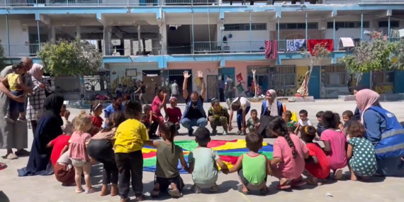 Recreational activities provided by UNRWA to children in Gaza. Photo by UNRWA