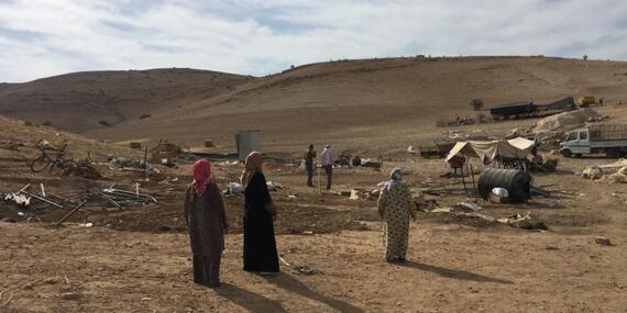 Women in Tell el Himma 15 days after demolition took place. Photo by OCHA Women in Tell el Himma 15 days after demolition took place. Photo by OCHA