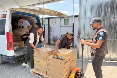 Powdered baby formula delivered to hospitals in Gaza. Photo: World Central Kitchen