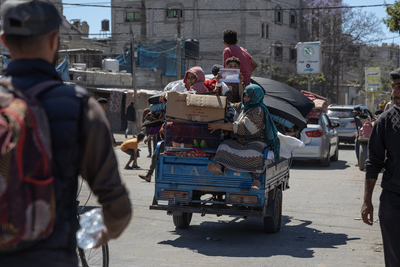 Palestinians continue fleeing Rafah Governorate. Photo by WHO