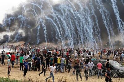 Demonstration at the fence Gaza, March 2019.