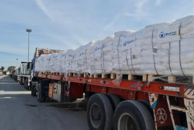 World Food Programme (WFP) trucks cross into Gaza via Zikim and Kerem Shalom crossings. 19 January 2025. Photo: WFP