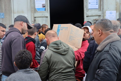 Food delivery in Jabalya, North Gaza, 16 February 2025. Photo by OCHA/Themba Linden