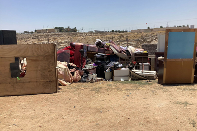 מבנה מגורים שנהרס בענאתא. צילום: משרד האו״ם לתיאום עניינים הומניטריים