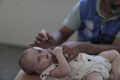 Vaccination against polio in the Gaza strip. Photo by UNRWA