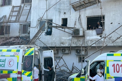 Medical evacuation of patients from Kamal Adwan hospital in Jabalya, North Gaza, 28 October 2024. Photo by OCHA
