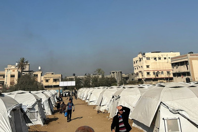 One of the makeshifts sites established in Gaza city in December 2024 to accommodate displaced families from North Gaza. Photo: OCHA