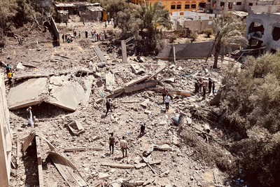 Devastation in a residential area of Gaza following an Israeli airstrike, 13 May 2023. Credit: OCHA
