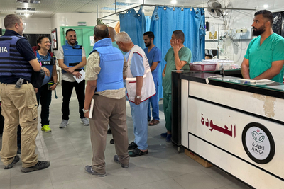 A UN mission to Al Awda Hospital in North Gaza. Photo by OCHA