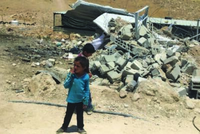 Demolition of three donated residences in Halaweh community (south Hebron) on 17 June.