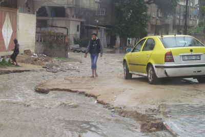Flooding in Gaza city