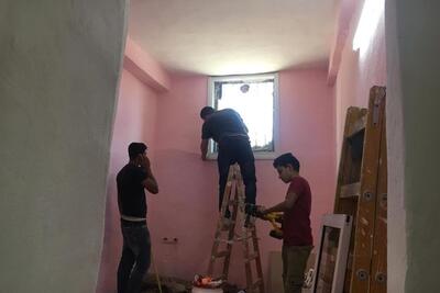 Rehabilitation works at the Khatib family home in Hebron. Photo: GVC