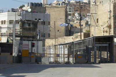 Fortified checkpoint in Hebron city