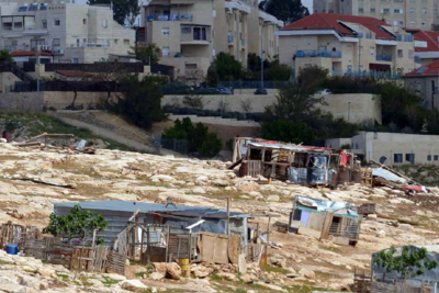 Houses in the Palestinian Bedouin community of arab al Jahalin al Jabal. Photo by OCHA