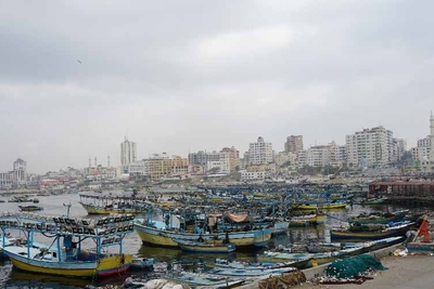 قوارب صيد ترسو في ميناء مدينة غزة، آذار/مارس 2018  © - تصوير مكتب الأمم المتحدة لتنسيق الشؤون الإنسانية (أوتشا)