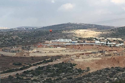 Construction and settlement cultivated area in Nahlei Tal outpost (December 2016). © Photo by OCHA