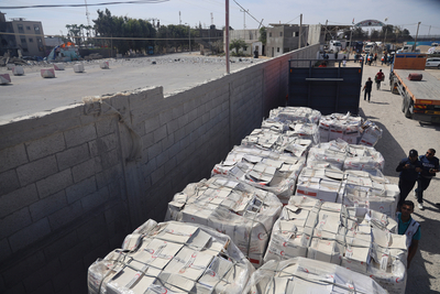 סיוע הומניטרי במעבר רפיח, 21 באוקטובר 2023. צילום: ©יוניסף / UNI456244 / אל-באבא