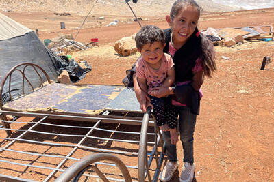 Children in Ras al Tin two weeks after Israeli forces seized their homes. Photo by Life with Dignity