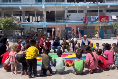 Recreational activities provided by UNRWA to children in Gaza. Photo by UNRWA